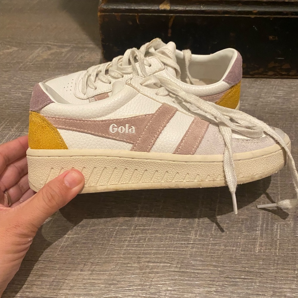 Gola White and Pink Retro Sneakers